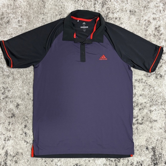 adidas Other - Adidas Men's Polo Shirt in Black and Purple with Red Accents